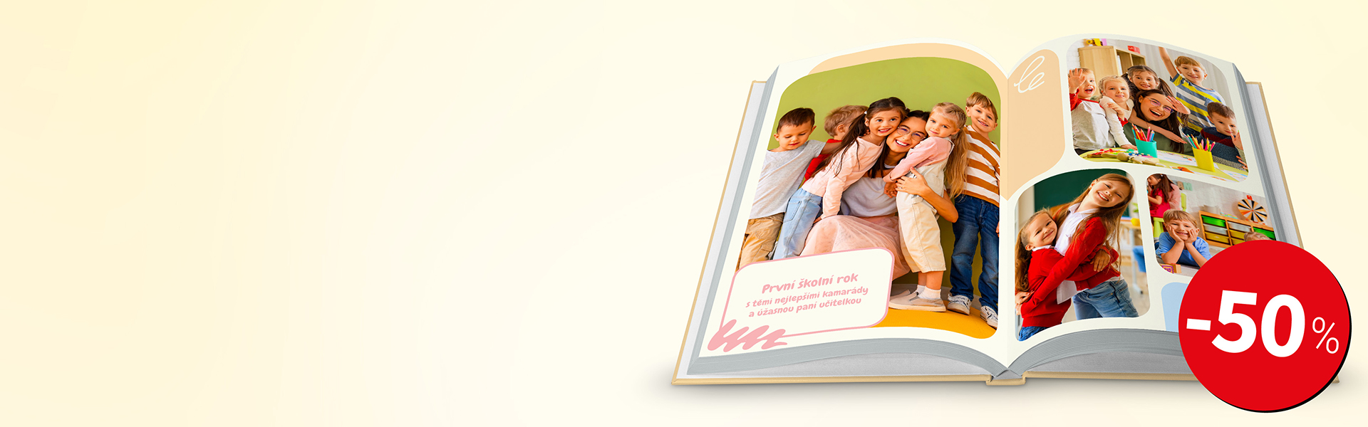 -50 % Fotokniha pevná, cca A4 na výšku - 24 až 100 stran -50 % Fotokniha pevná, cca A4 na výšku - 24 až 100 stran