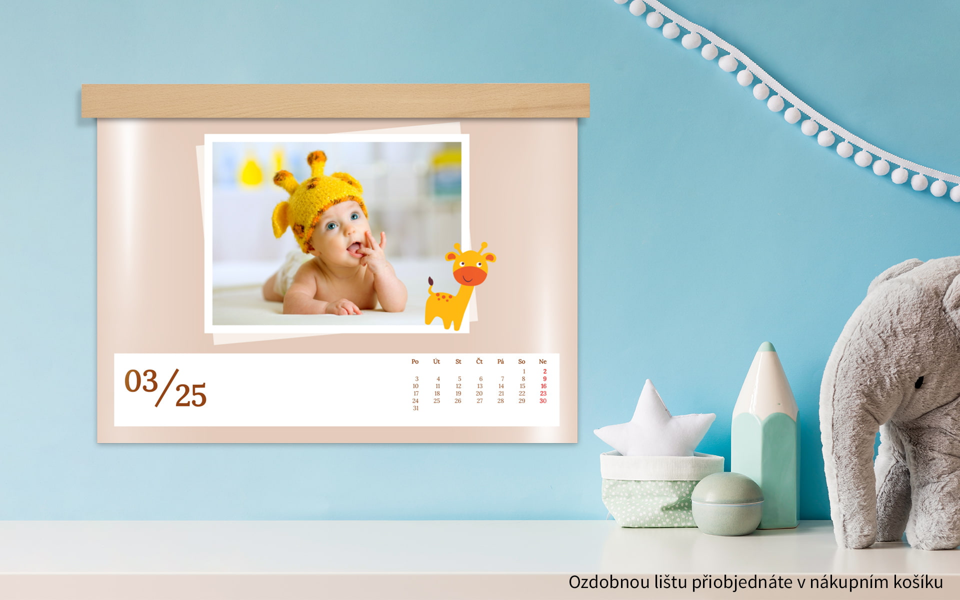 Nástěnný fotokalendář A4 na šířku zušlechtěný lakováním od HappyFoto