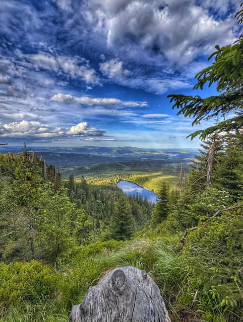 Plešné jezero ptačí perspektivou