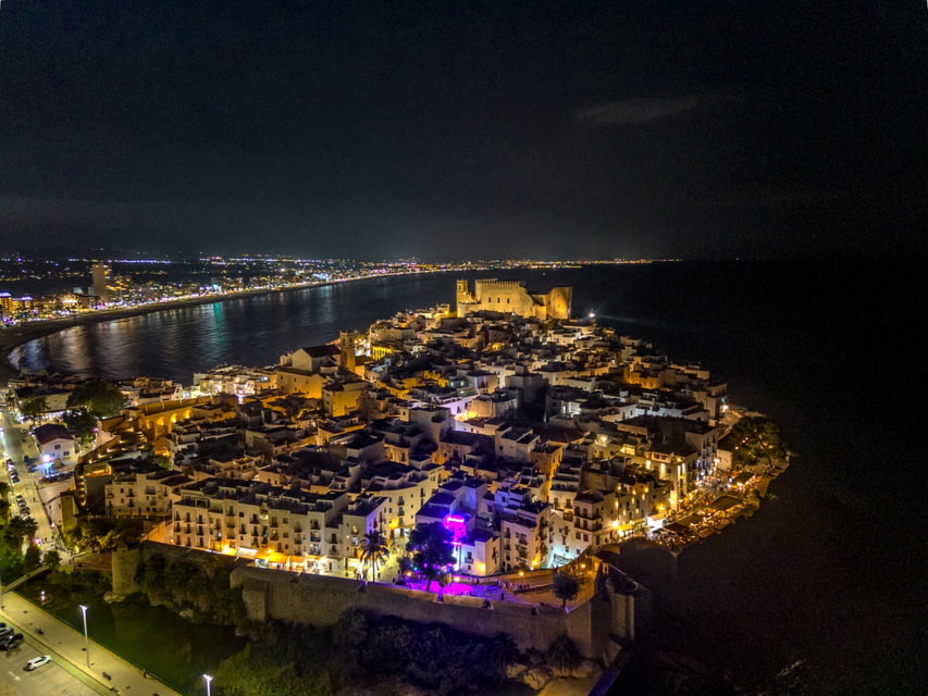 Noční pohled na Castell de Peníscola